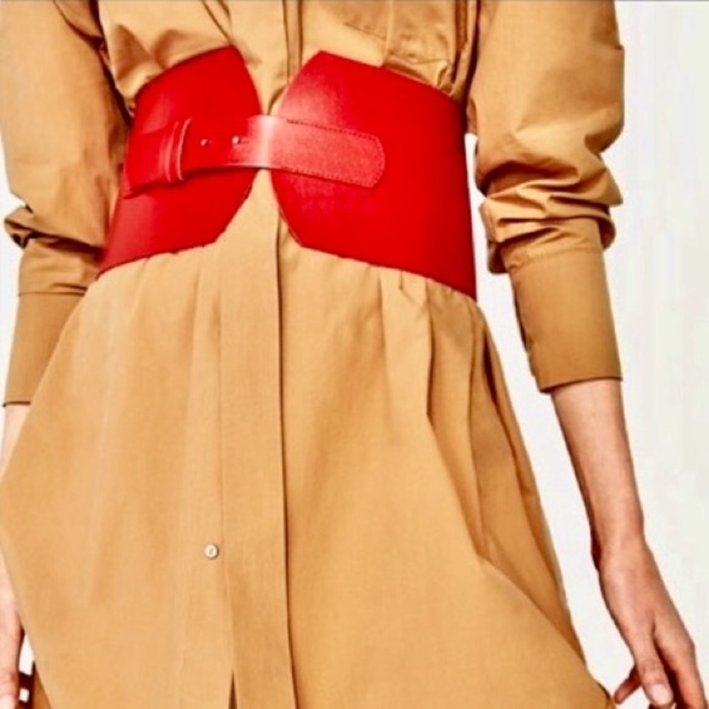 Zara corset belt red.